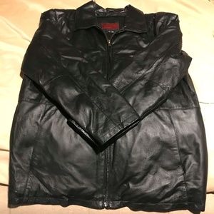 Men's Black Leather Coat